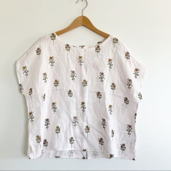 Cynthia Rowley Floral Print Linen Blouse Top (NWT) - Picture 1 of 5